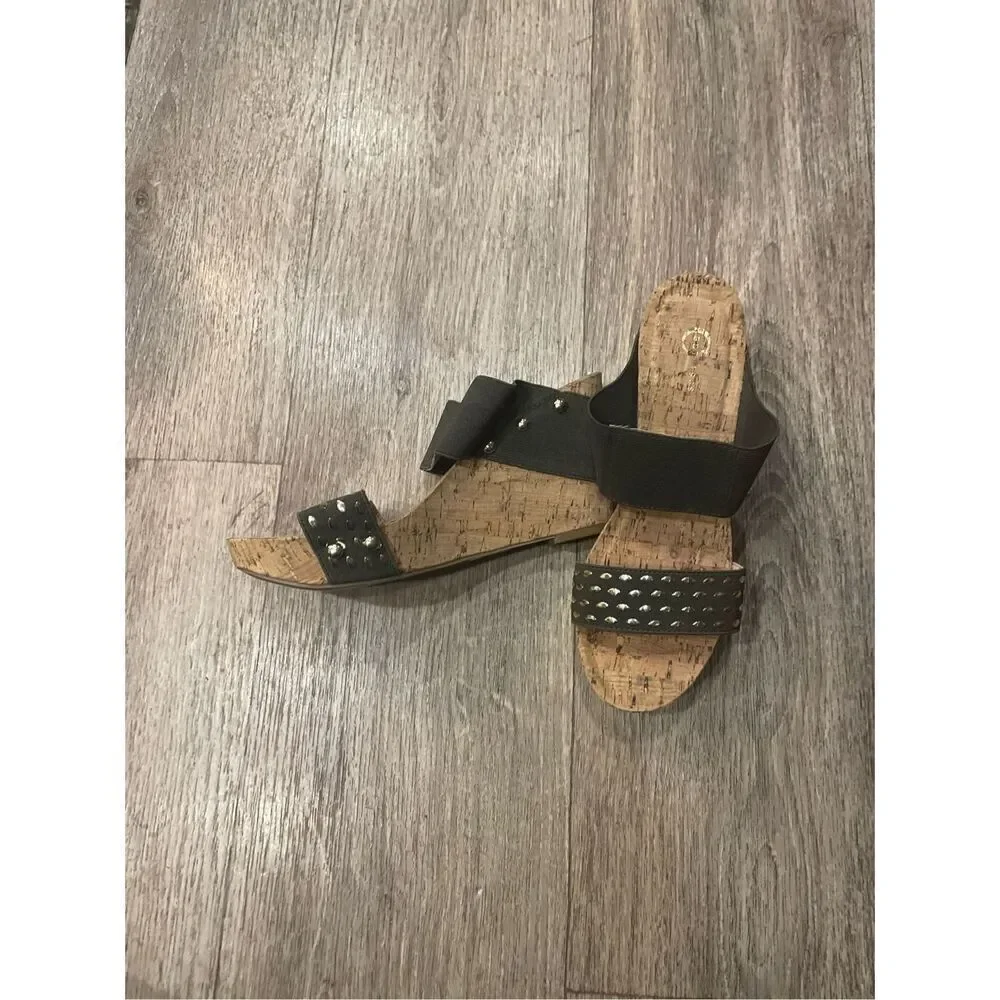 Cato Cork Wedge Heels Olive Green Size 8